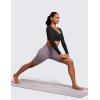 imageCRZ YOGA Butterluxe Double Lined Long Sleeve Yoga Shirts for Women V Neck Cropped Casual TShirt Tight Crop Fitted TopsBlack