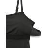 imageCRZ YOGA Butterluxe Flare Jumpsuits for Women Spaghetti Strap Workout Athletic Onesie Square Neck Bodysuits with Built in BraBlack