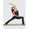 imageCRZ YOGA Butterluxe Flare Jumpsuits for Women Spaghetti Strap Workout Athletic Onesie Square Neck Bodysuits with Built in BraBlack