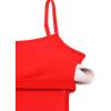 imageCRZ YOGA Butterluxe Flare Jumpsuits for Women Spaghetti Strap Workout Athletic Onesie Square Neck Bodysuits with Built in BraDark Red