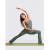 imageCRZ YOGA Butterluxe Flare Jumpsuits for Women Spaghetti Strap Workout Athletic Onesie Square Neck Bodysuits with Built in BraGrey Sage