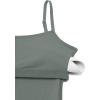 imageCRZ YOGA Butterluxe Flare Jumpsuits for Women Spaghetti Strap Workout Athletic Onesie Square Neck Bodysuits with Built in BraGrey Sage