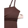 imageCRZ YOGA Butterluxe Flare Jumpsuits for Women Spaghetti Strap Workout Athletic Onesie Square Neck Bodysuits with Built in BraTaupe