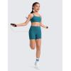 imageCRZ YOGA Butterluxe Girls Sports Bra  Spaghetti Strap Y Back Racerback for Teens Kids Training Yoga Comfort Crop TopBorealis Green