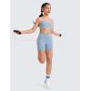 imageCRZ YOGA Butterluxe Girls Sports Bra  Spaghetti Strap Y Back Racerback for Teens Kids Training Yoga Comfort Crop TopCambric Blue