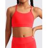 imageCRZ YOGA Butterluxe Girls Sports Bra  Spaghetti Strap Y Back Racerback for Teens Kids Training Yoga Comfort Crop TopDeep Red