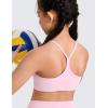 imageCRZ YOGA Butterluxe Girls Sports Bra  Spaghetti Strap Y Back Racerback for Teens Kids Training Yoga Comfort Crop TopPink Peony