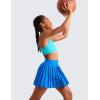 imageCRZ YOGA Butterluxe Girls Sports Bra  Spaghetti Strap Y Back Racerback for Teens Kids Training Yoga Comfort Crop TopSpectral Blue