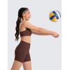 imageCRZ YOGA Butterluxe Girls Sports Bra  Spaghetti Strap Y Back Racerback for Teens Kids Training Yoga Comfort Crop TopTaupe