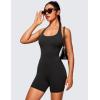 imageCRZ YOGA Butterluxe Halter Backless Athletic Rompers for Women Workout Bodycon One Piece Shorts Jumpsuit with PadsBlack