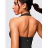 imageCRZ YOGA Butterluxe Halter Backless Athletic Rompers for Women Workout Bodycon One Piece Shorts Jumpsuit with PadsBlack