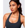 imageCRZ YOGA Butterluxe Halter Backless Athletic Rompers for Women Workout Bodycon One Piece Shorts Jumpsuit with PadsTrue Navy