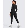 imageCRZ YOGA Butterluxe Long Sleeve Jumpsuits for Women Scoop Neck Casual Yoga One Piece 25quot Leggings RompersBlack