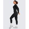 imageCRZ YOGA Butterluxe Long Sleeve Jumpsuits for Women Scoop Neck Casual Yoga One Piece 25quot Leggings RompersBlack