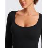 imageCRZ YOGA Butterluxe Long Sleeve Jumpsuits for Women Scoop Neck Casual Yoga One Piece 25quot Leggings RompersBlack