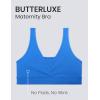 imageCRZ YOGA Butterluxe Maternity Nursing Bras for Women Crossover Wireless Sleep Breastfeeding Lounge Pregnancy Bralette ComfySparkle Blue