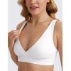 imageCRZ YOGA Butterluxe Maternity Nursing Bras for Women Crossover Wireless Sleep Breastfeeding Lounge Pregnancy Bralette ComfyWhite