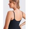 imageCRZ YOGA Butterluxe Maternity Workout Romper for Women Casual Spaghetti Strap Shorts Jumpsuit Pregnancy Tank Top BodysuitTrue Navy