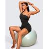 imageCRZ YOGA Butterluxe One Shoulder Athletic Rompers for Women Removable Padded Shorts Jumpsuit One Piece Stretchy BodysuitBlack