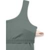 imageCRZ YOGA Butterluxe One Shoulder Athletic Rompers for Women Removable Padded Shorts Jumpsuit One Piece Stretchy BodysuitGrey Sage