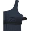 imageCRZ YOGA Butterluxe One Shoulder Athletic Rompers for Women Removable Padded Shorts Jumpsuit One Piece Stretchy BodysuitTrue Navy
