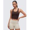 imageCRZ YOGA Butterluxe Scoop Neck Yoga Tank Racerback Workout Sleeveless Tops for Women Crop Athletic Tight Casual ShirtsHot Fudge Brown