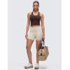 imageCRZ YOGA Butterluxe Scoop Neck Yoga Tank Racerback Workout Sleeveless Tops for Women Crop Athletic Tight Casual ShirtsHot Fudge Brown