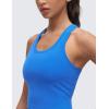 imageCRZ YOGA Butterluxe Scoop Neck Yoga Tank Racerback Workout Sleeveless Tops for Women Crop Athletic Tight Casual ShirtsSparkle Blue