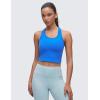 imageCRZ YOGA Butterluxe Scoop Neck Yoga Tank Racerback Workout Sleeveless Tops for Women Crop Athletic Tight Casual ShirtsSparkle Blue