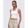 imageCRZ YOGA Butterluxe Scoop Neck Yoga Tank Racerback Workout Sleeveless Tops for Women Crop Athletic Tight Casual ShirtsWhite