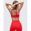 imageCRZ YOGA Butterluxe Soft Double Lined Sports Bras for Women Scoop Neck Adjustable Straps Yoga Crop Top Lounge Cami Non PaddedDeep Red