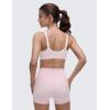 imageCRZ YOGA Butterluxe Soft Double Lined Sports Bras for Women Scoop Neck Adjustable Straps Yoga Crop Top Lounge Cami Non PaddedStrawberry Pink
