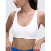imageCRZ YOGA Butterluxe Soft Double Lined Sports Bras for Women Scoop Neck Adjustable Straps Yoga Crop Top Lounge Cami Non PaddedWhite