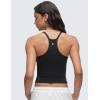 imageCRZ YOGA Butterluxe Soft Double Lined V Neck Camisole Tops for Women Casual Racerback Yoga Tight Sleeveless ShirtsBlack