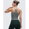 imageCRZ YOGA Butterluxe Soft Double Lined V Neck Camisole Tops for Women Casual Racerback Yoga Tight Sleeveless ShirtsGrey Sage