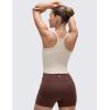 imageCRZ YOGA Butterluxe Soft Double Lined V Neck Camisole Tops for Women Casual Racerback Yoga Tight Sleeveless ShirtsMojave Tan