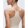 imageCRZ YOGA Butterluxe Soft Double Lined V Neck Camisole Tops for Women Casual Racerback Yoga Tight Sleeveless ShirtsMojave Tan