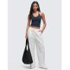 imageCRZ YOGA Butterluxe Soft Double Lined V Neck Camisole Tops for Women Casual Racerback Yoga Tight Sleeveless ShirtsTrue Navy