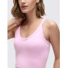 imageCRZ YOGA Butterluxe Soft Double Lined V Neck Camisole Tops for Women Casual Racerback Yoga Tight Sleeveless ShirtsVita Pink