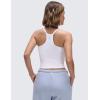 imageCRZ YOGA Butterluxe Soft Double Lined V Neck Camisole Tops for Women Casual Racerback Yoga Tight Sleeveless ShirtsWhite