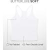 imageCRZ YOGA Butterluxe Soft Double Lined V Neck Camisole Tops for Women Casual Racerback Yoga Tight Sleeveless ShirtsWhite