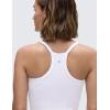 imageCRZ YOGA Butterluxe Soft Double Lined V Neck Camisole Tops for Women Casual Racerback Yoga Tight Sleeveless ShirtsWhite