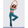 imageCRZ YOGA Butterluxe Spaghetti Strap Sports Bras for Women  Square Neck Yoga Wireless Low Coverage Padded Cami Crop TopBorealis Green
