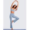imageCRZ YOGA Butterluxe Spaghetti Strap Sports Bras for Women  Square Neck Yoga Wireless Low Coverage Padded Cami Crop TopCambric Blue
