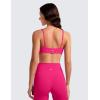 imageCRZ YOGA Butterluxe Spaghetti Strap Sports Bras for Women  Square Neck Yoga Wireless Low Coverage Padded Cami Crop TopGranita Pink
