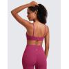 imageCRZ YOGA Butterluxe Spaghetti Strap Sports Bras for Women  Square Neck Yoga Wireless Low Coverage Padded Cami Crop TopWashed Mauve