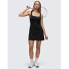 imageCRZ YOGA Butterluxe Square Neck Tennis Dresses for Women A line Mini Casual Travel Holiday Summer Outfits with Shelf BraBlack