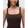 imageCRZ YOGA Butterluxe Square Neck Tennis Dresses for Women A line Mini Casual Travel Holiday Summer Outfits with Shelf BraHot Fudge Brown