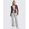 imageCRZ YOGA Butterluxe Womens Full Zip Workout Jackets Slim Fit Track Athletic Tops with Thumb HolesTaupe