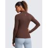 imageCRZ YOGA Butterluxe Womens Full Zip Workout Jackets Slim Fit Track Athletic Tops with Thumb HolesTaupe